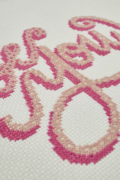 Be You" Pink Cursive Cross Stitch Pattern Digital Download Motivational Quote Embroidery Instant DIY Craft File