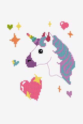 Rainbow Unicorn Cross Stitch PDF Pattern Instant Download Magical Kids Room Hoop Art Modern Cute Embroidery DIY Craft File