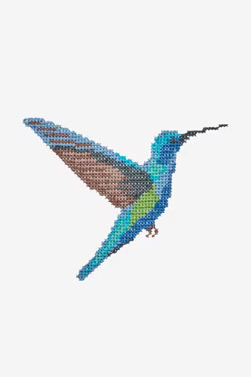 Blue Hummingbird Cross Stitch Pattern Digital Download Bird Embroidery Hoop Art Instant DIY Craft Modern Nature Decor
