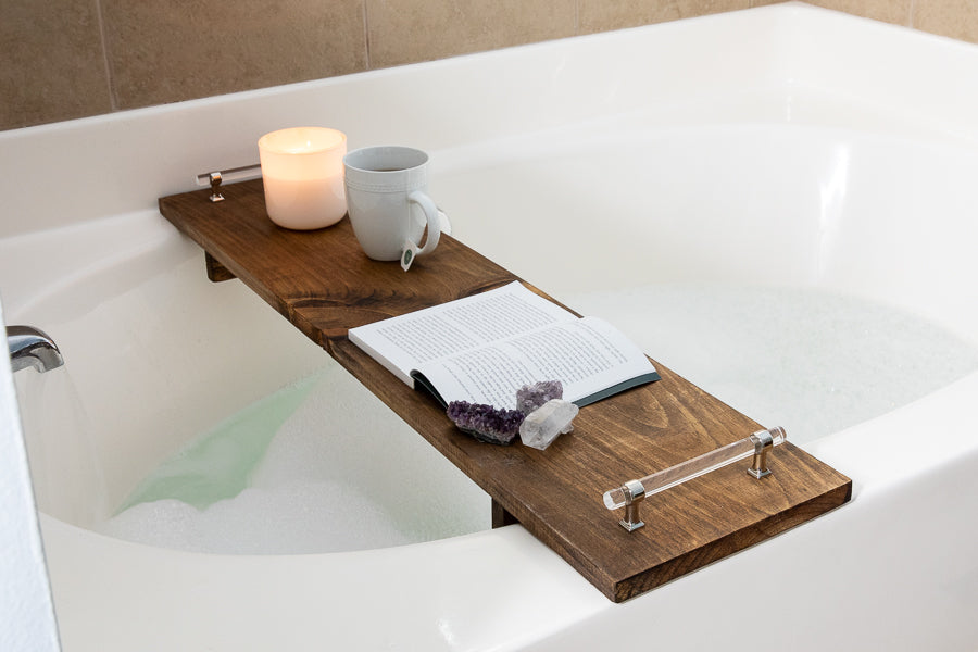 Handcrafted Wooden Bathtub Caddy Tray – Luxury Spa Home Essentials
