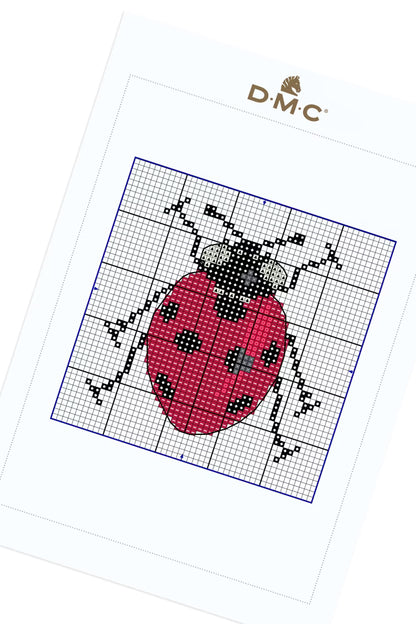 Cute Ladybug Cross Stitch Pattern Digital Download Insect Embroidery Hoop Art Instant DIY Craft Modern Bug Decor File