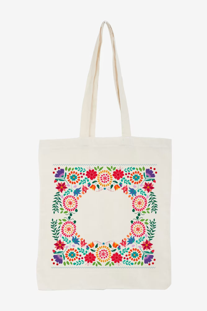 Colorful Folk Art Floral Neckline Cross Stitch Pattern Digital Download Vibrant Embroidery Instant DIY Craft Clothing Motif File