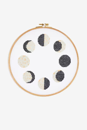 Celestial Moon Phases Cross Stitch Pattern Digital Download Boho Night Sky Embroidery Instant DIY Craft File Minimalist Decor