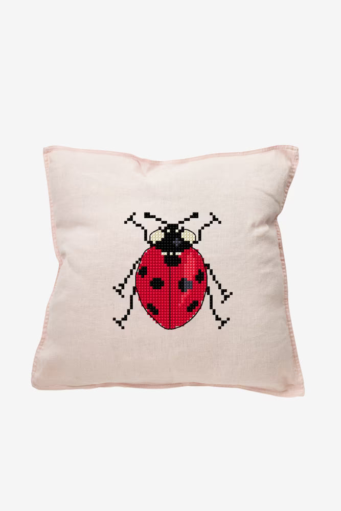 Cute Ladybug Cross Stitch Pattern Digital Download Insect Embroidery Hoop Art Instant DIY Craft Modern Bug Decor File