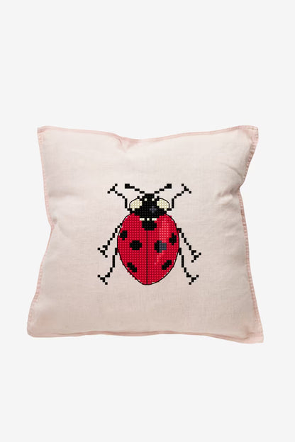Cute Ladybug Cross Stitch Pattern Digital Download Insect Embroidery Hoop Art Instant DIY Craft Modern Bug Decor File