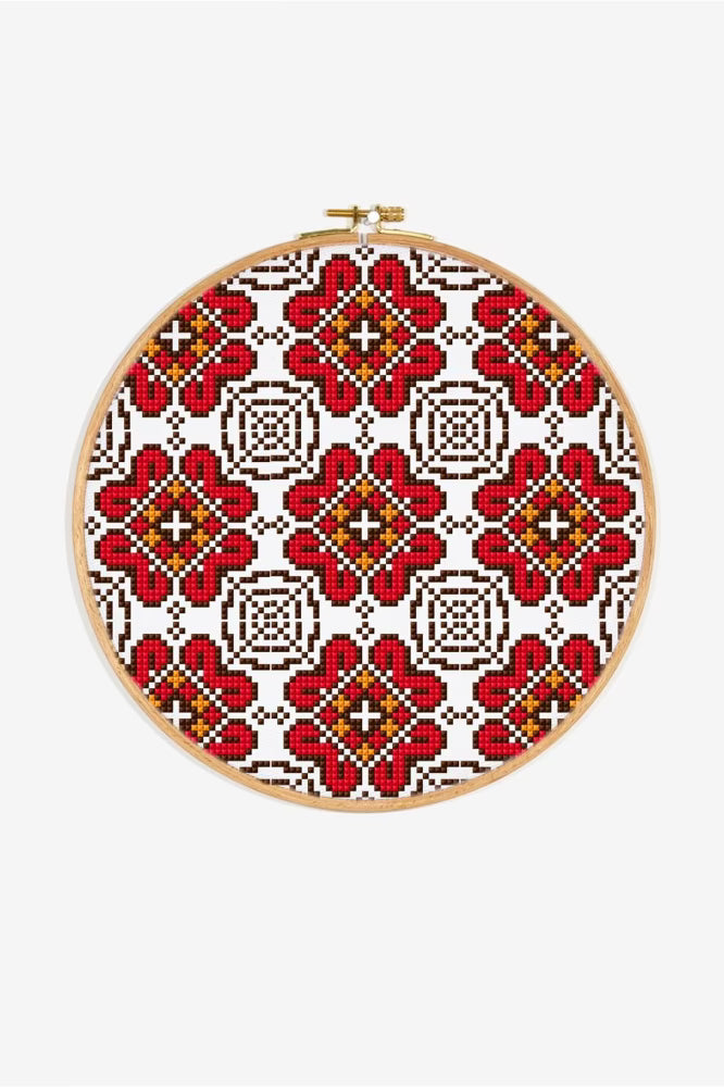 Traditional Folk Art Cross Stitch Pattern Digital Download Geometric Motifs Embroidery Instant DIY Craft File Sampler Decor