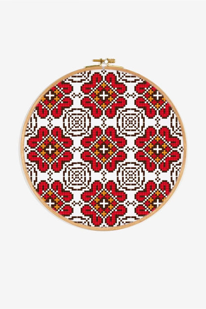 Traditional Folk Art Cross Stitch Pattern Digital Download Geometric Motifs Embroidery Instant DIY Craft File Sampler Decor