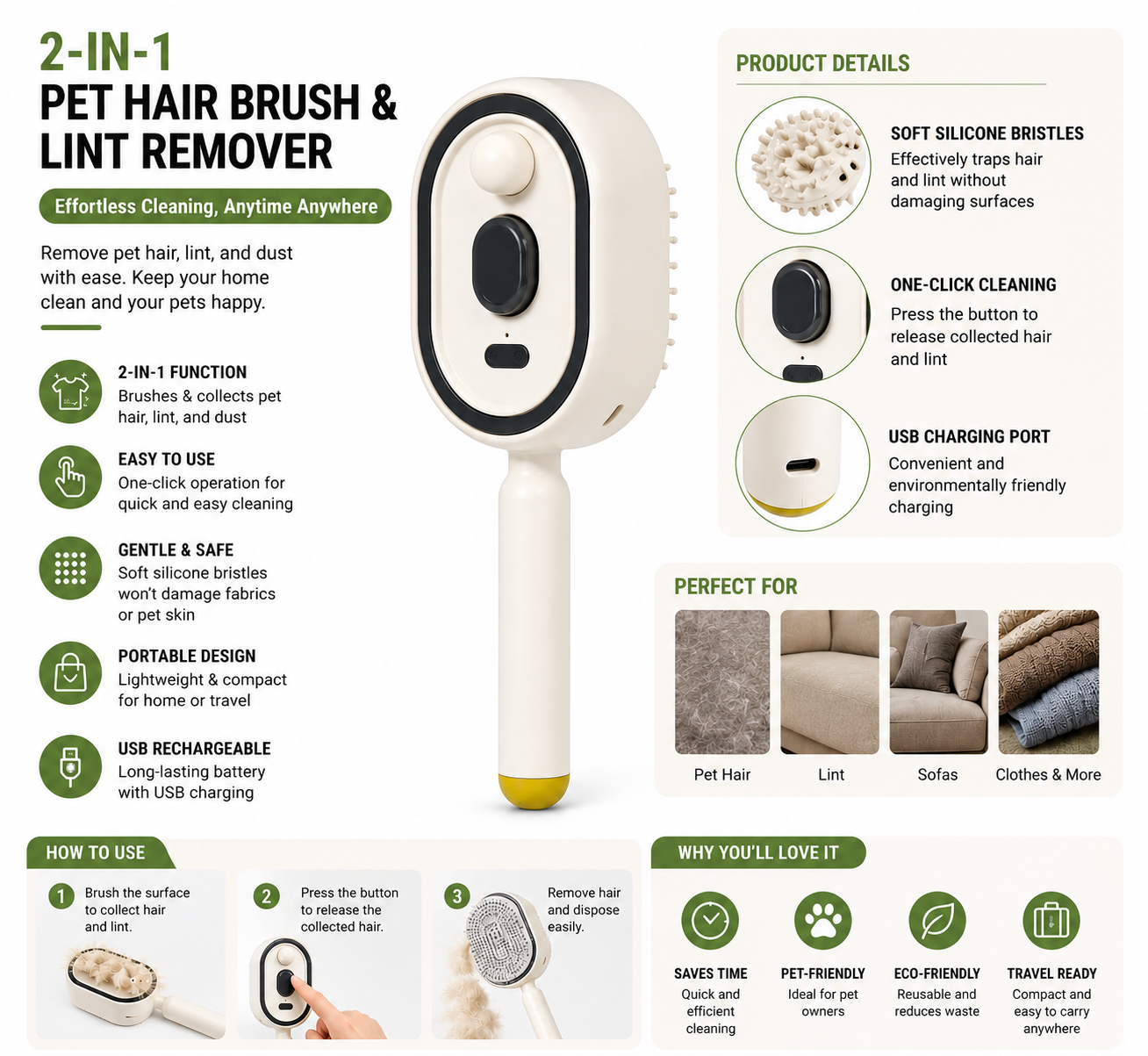 Steam Brush | Rechargeable Detangling Tool with Oil