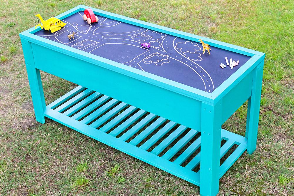 Handcrafted Wooden Kids' Activity & Chalkboard Play Table
