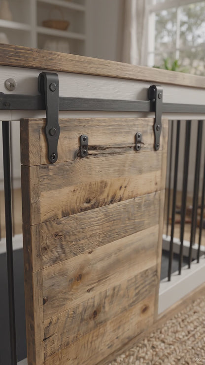 DIY Farmhouse Dog Crate with Sliding Barn Door Plans – Instant Digital Download