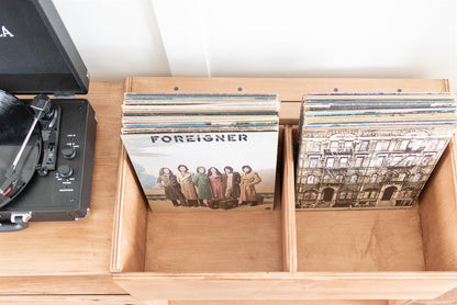 Modern Minimalist Wooden Vinyl Record Console & Turntable Stand